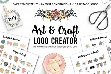 Art and Craft Logo Creator | Branding & Logo Templates ~ Creative Market