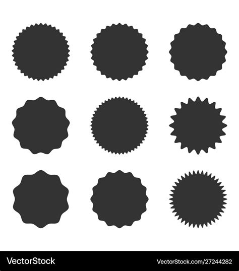 Collection sunburst badges circle shapes Vector Image