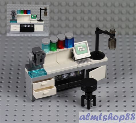 LEGO - Science Lab Desk w/ Microscope & Stool Research Physics ...