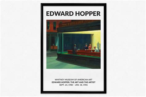 Edward Hopper Nighthawks Exhibition Poster, Edward Hopper Museum Print, Mid-century Modern Art ...