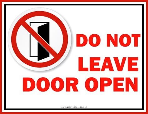 Do Not Leave Door Open Sign | FREE Download