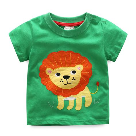 Fine Cute Animal Pattern Boys Toddler Kids Short Sleeve Cotton T-Shirt