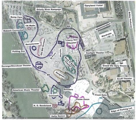 Map of Opryland U.S.A. in Nashville, Tennessee