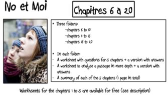 No et Moi- Worksheets to study chapters 6 to 20 and summary | Teaching ...