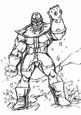 Avengers Coloring Pages Thanos  sketch template
