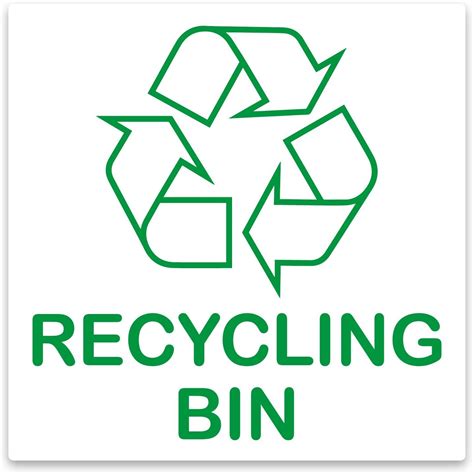 Recycling Bin Self-adhesive Sticker - Recycle Logo Sign - Environment ...