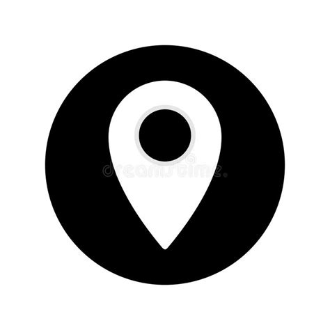 Point Location Icon Vector. Navigation Icon Isolated on Black Circle Stock Vector - Illustration ...