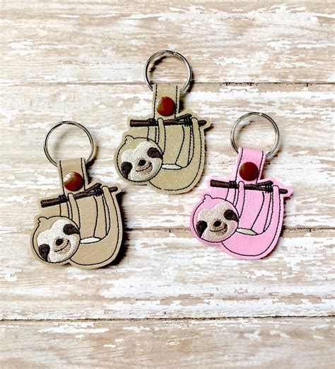 Sloth Keychain Hanging Sloth Keychain Hanging Sloth Zipper | Etsy