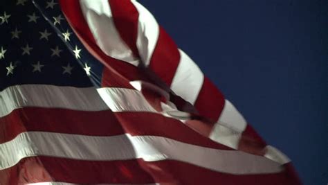 AMERICAN FLAG USA DRAMATIC WAVING NIGHT IN WIND LONG CLIP HD STOCK VIDEO CLIP FOOTAGE 1920X1080 ...