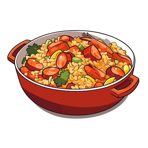 Premium Vector | Jambalaya united states foodcartoon vector illustrator