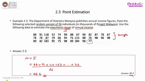 Example and Solution for Point Estimation for Population Mean and Population Variance - YouTube