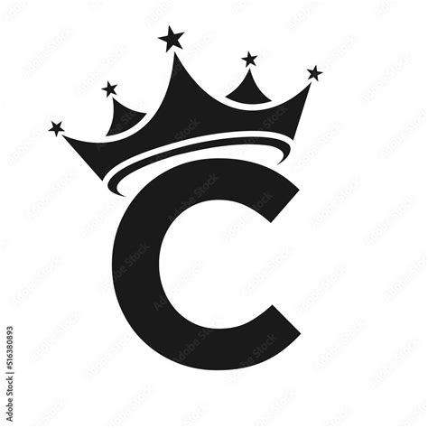 Letter C Crown Logo. Crown Logo on Letter C Vector Template for Beauty, Fashion, Star, Elegant ...