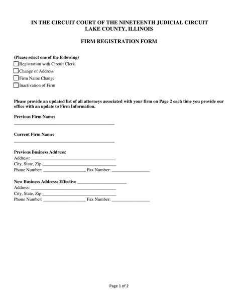 Lake County, Illinois Firm Registration Form - Fill Out, Sign Online ...