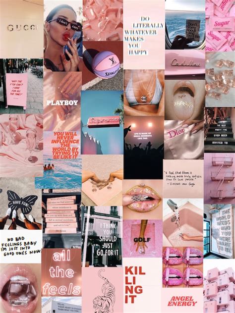 38 Vsco Aesthetic Pink Designer Collage Pack Photo Kit - Etsy