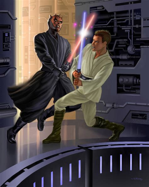 Obi-Wan vs. Darth Maul by AlanGutierrezArt on DeviantArt