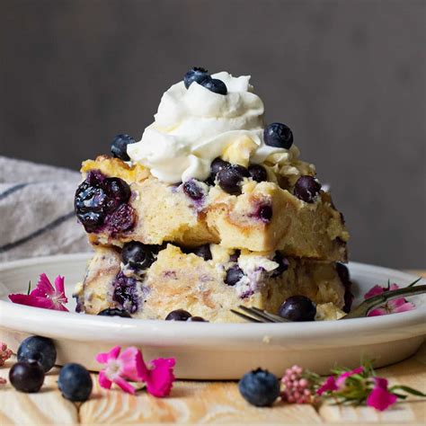 Blueberry Bread Pudding with Cream Cheese & Brioche | Blueberry bread ...