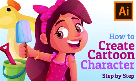 Create Cartoon Character With Adobe Illustrator - Step by Step! | Omnia ...