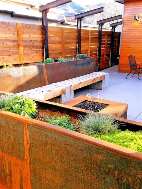 7 best Corten Steel Planters and Landscape Features images on Pinterest | Herb garden planter ...