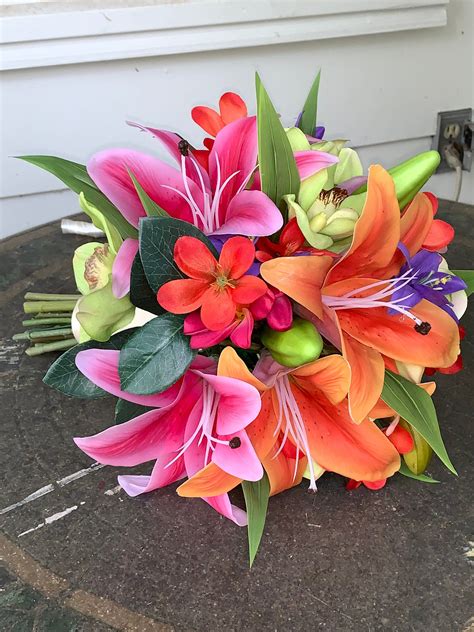 Excited to share this item from my #etsy shop: Beach Bridal Bouquet/Tropical W… | Beach wedding ...