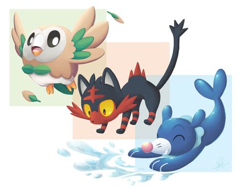 Alola Starters by Lanmana on DeviantArt