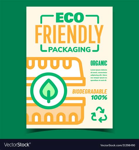 Eco friendly packaging promotional poster Vector Image