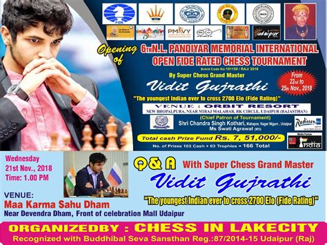 Vidit Gujrathi visits the land of Maharajas! - ChessBase India