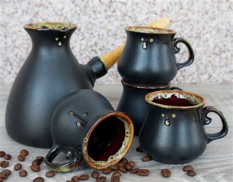 Ceramic coffee maker Coffee pot set Gift for men Ceramic | Etsy