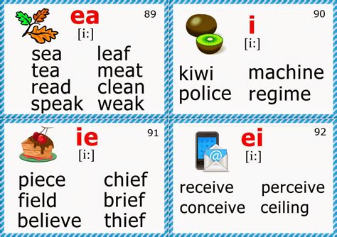 Phonics Flashcards (long E Vowel) | Worksheets Samples