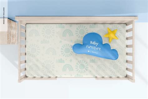 Free PSD | Toddler bed mockup, top view