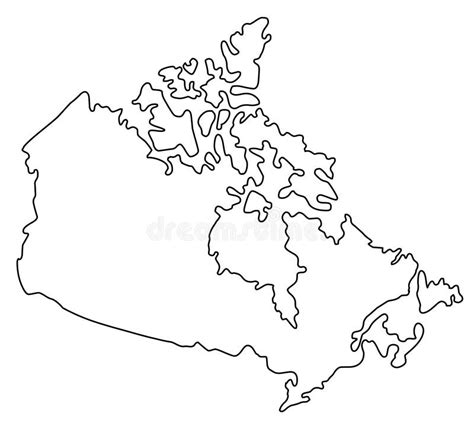 Canada Outline Map National Borders Stock Vector - Illustration of ...