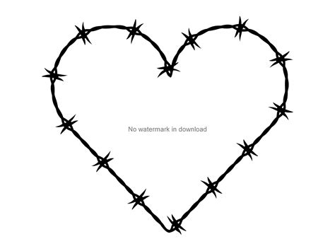 Barbed Wire Heart Png Barbed Wire Heart Files for Cutting - Etsy UK