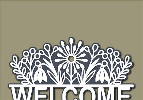 Welcome Sign SVG Layered Cut File Floral Svg Cricut Project - Etsy