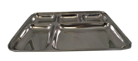 5 Compartment Stainless Steel Sectional Food Serving Tray 10" x 13" | eBay