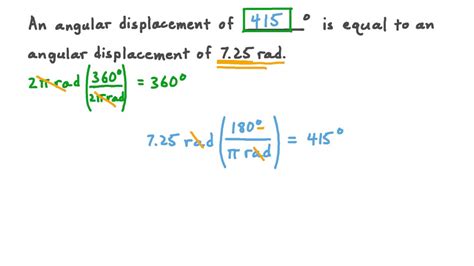 Question Video: Converting Angular Displacement from Radians to Degrees ...