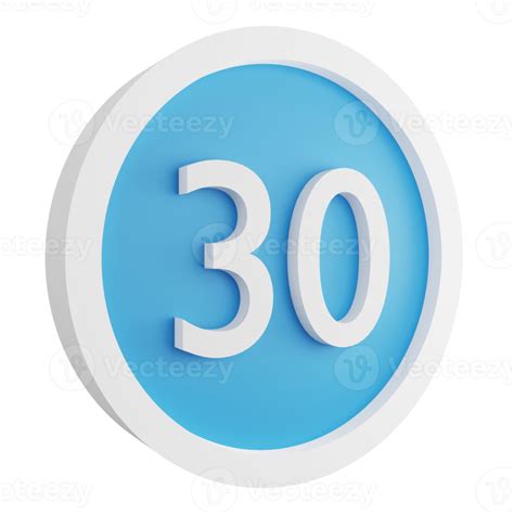 Free 3D render 30 minimum speed limit sign icon isolated on transparent ...