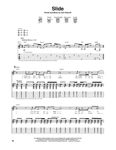 Slide by The Goo Goo Dolls Sheet Music for Guitar Tab at Sheet Music Direct