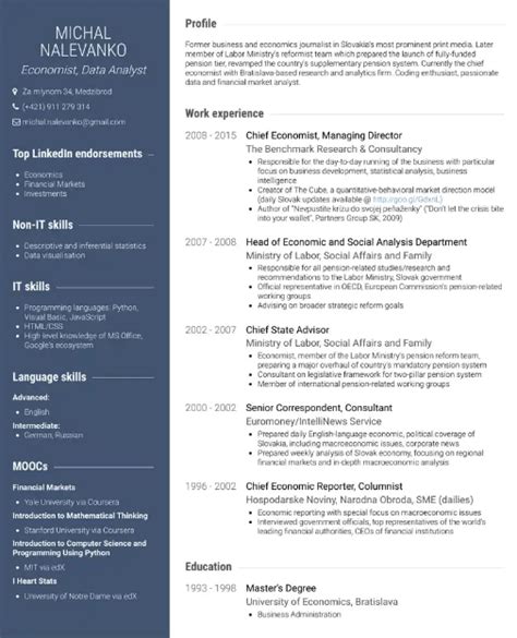 Economist Resume Sample for August 2021 | Worksheets Free