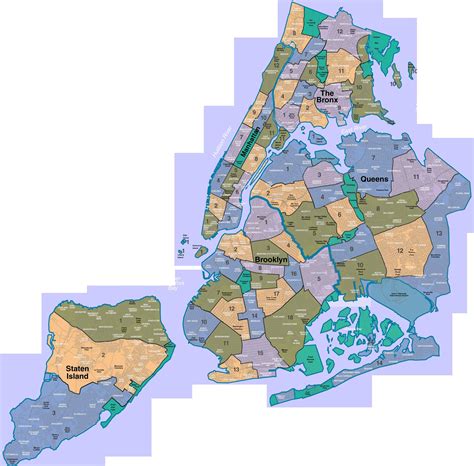 New York A City of Neighborhoods Map - New York NY • mappery
