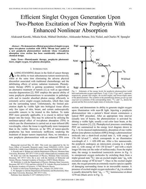 Efficient singlet oxygen generation upon two-photon ... - IEEE Xplore