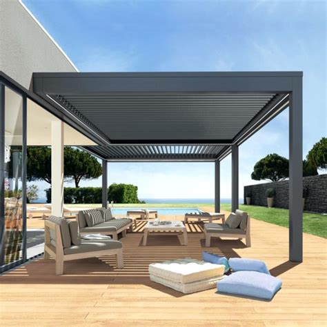 Sun shade shutter motorized electric louvered pergola roof diy ...