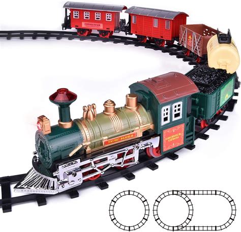 Amazon.com: FUN LITTLE TOYS Train Set Classic Electric Train Toy ...