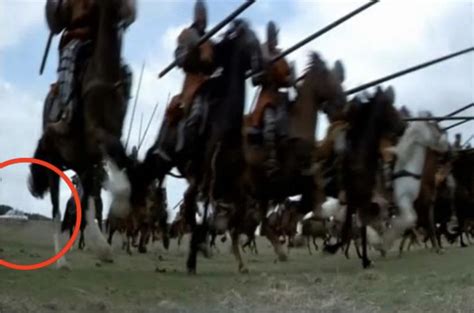 During one of the battle scenes in Braveheart (1995) you can see a car ...