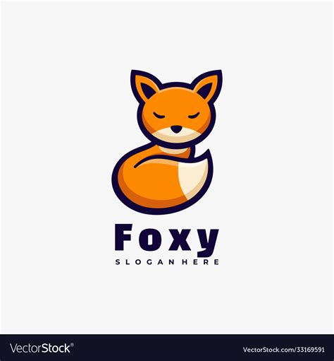 Logo foxy simple mascot style Royalty Free Vector Image