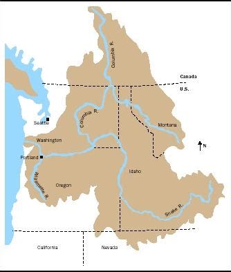 Columbia River Basin - dam, building, temperature, percentage, important, largest, system ...