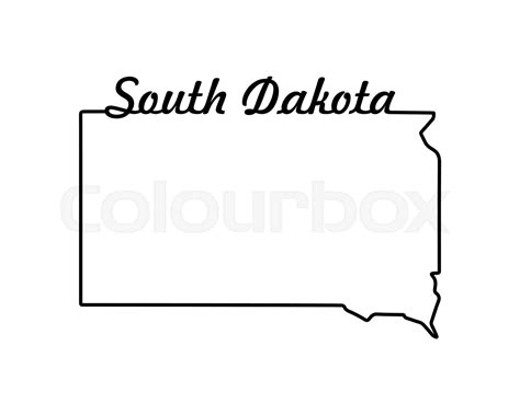 US state map. South Dakota outline symbol. Vector illustration | Stock ...