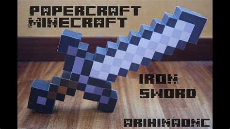 Real size Minecraft - Espada de hierro Minecraft Papercraft a ''tamaño juguete'' - YouTube