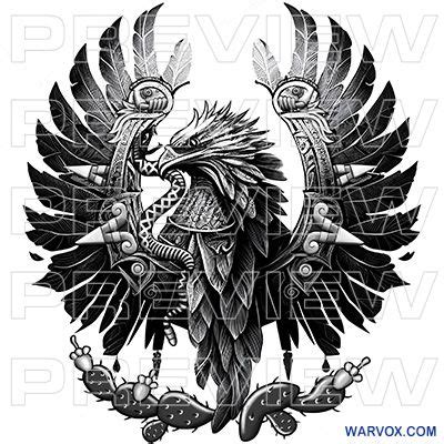 Mexican Eagle Fighting Rattlesnake Tattoo - ₪ AZTEC TATTOOS ₪ Warvox Aztec Mayan Inca Tattoo ...