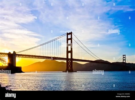 Golden Gate Bridge at sunset Stock Photo - Alamy