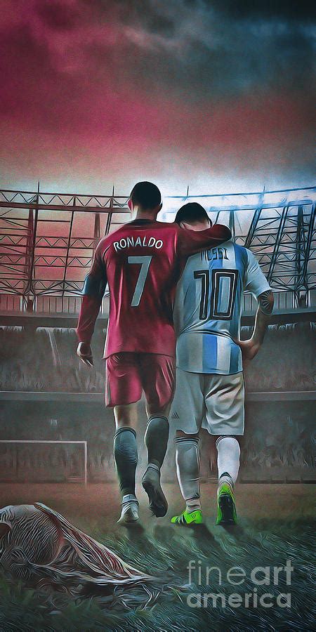 Cristiano Ronaldo Messi Painting by Meghaoui - Pixels