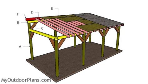 12x24 Do It Yourself Lean to Carport Plans | MyOutdoorPlans | Free ...